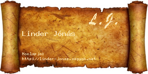 Linder Jónás névjegykártya